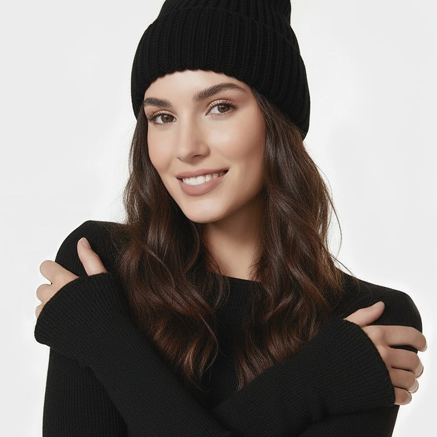 Kaschmir Beanie – weiche Mütze aus 100% Kaschmir