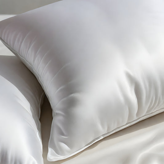 Linge de lit en soie blanc naturel
