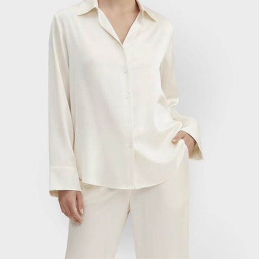 Seiden-Pyjama naturweiss