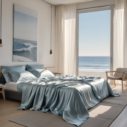 Parure de lit en soie verre de mer