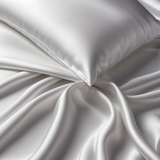 Parure de lit en soie blanche neige