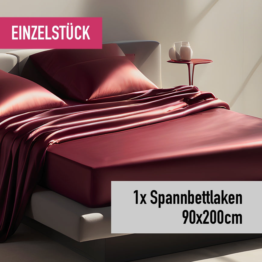 Einzelstück: Spannbettlaken 90x200cm weinrot