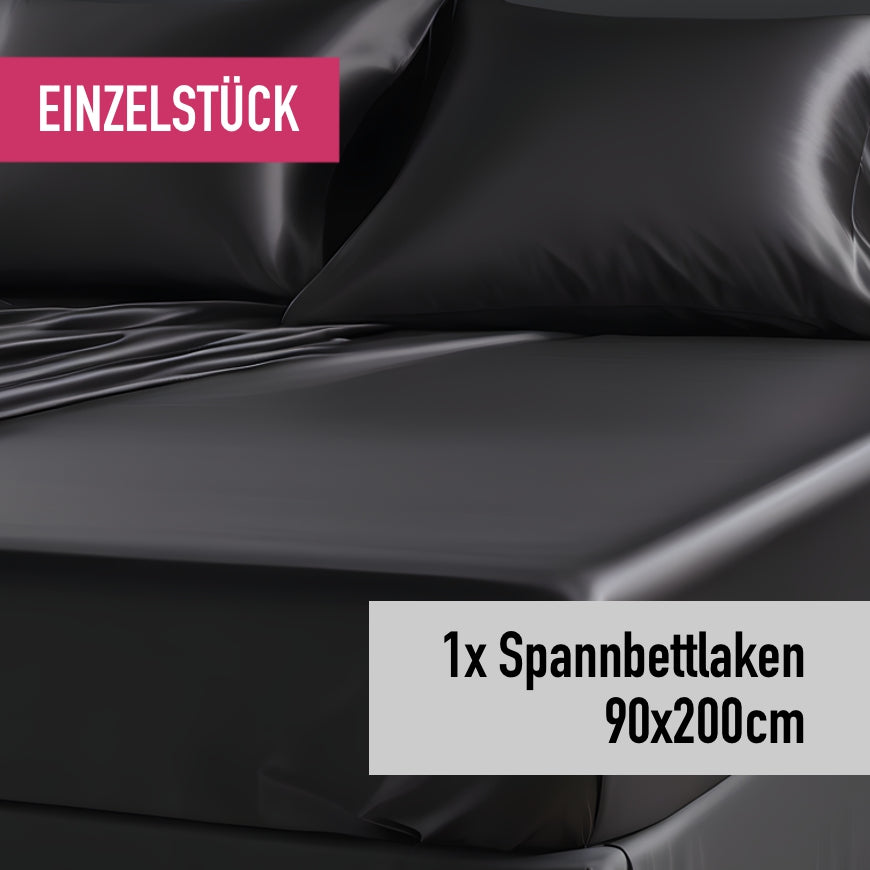 Einzelstück: Spannbettlaken 90x200cm midnight black