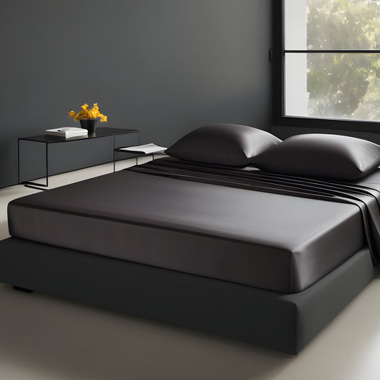 Spannbettlaken Seide graphit