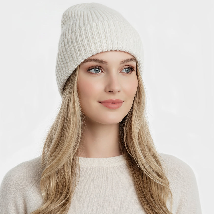 Kaschmir Beanie – weiche Mütze aus 100% Kaschmir