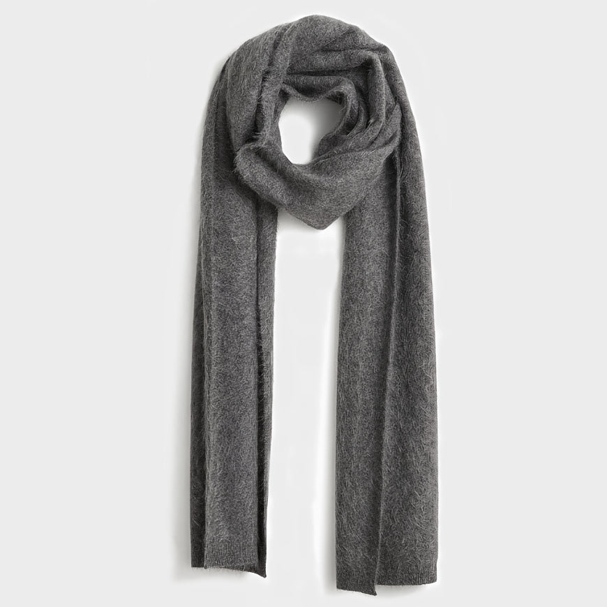Kaschmirschal dunkelgrau – luxuriöser Schal aus gebürstetem Kaschmir