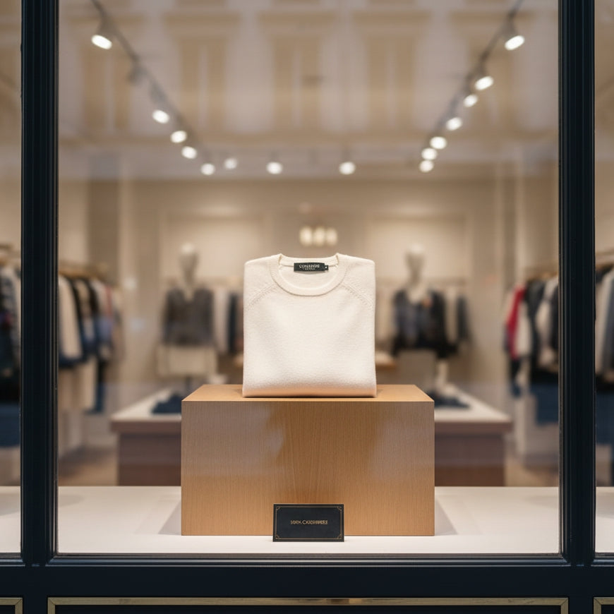 Damenpullover snow white - Rundhals, 100% Kaschmir