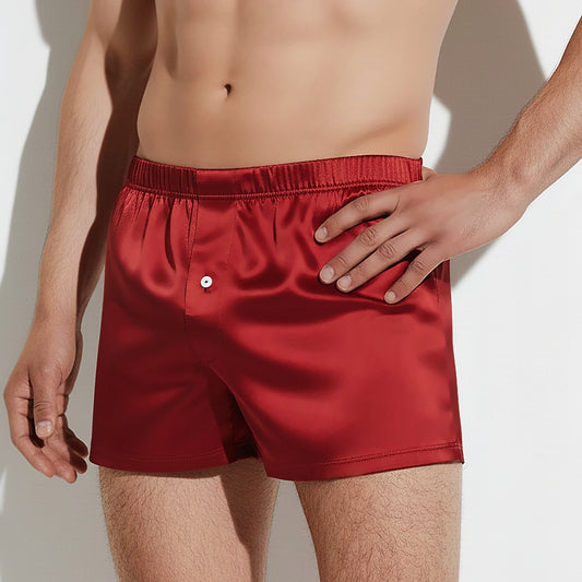 Seidenboxer Herren bordeaux – 100% Seide