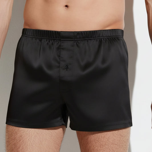 Seidenboxer Herren midnight black – 100% Seide