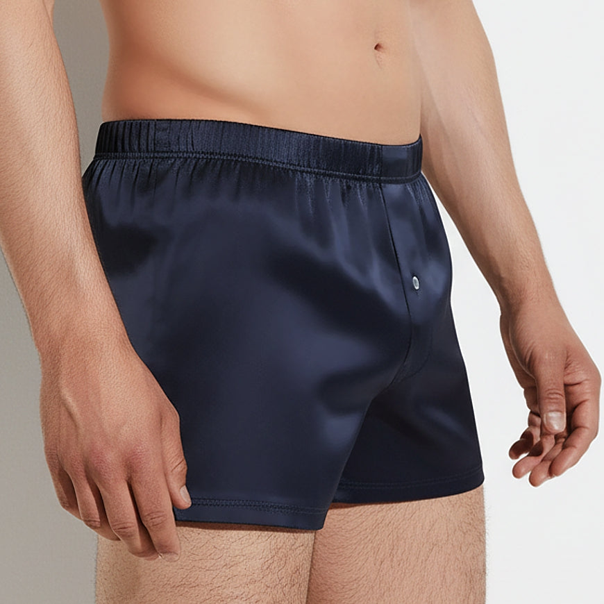 Seidenboxer Herren midnight black – 100% Seide