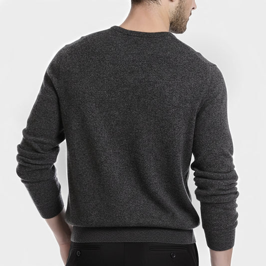 Herrenpullover anthrazit – Rundhals aus 100% Kaschmir