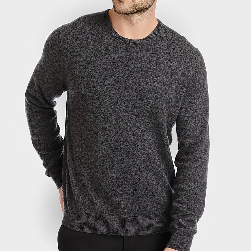 Herrenpullover anthrazit – Rundhals aus 100% Kaschmir