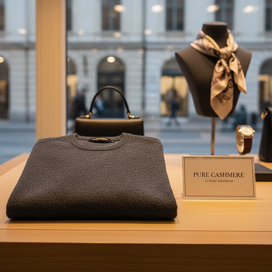 Herrenpullover anthrazit – Rundhals aus 100% Kaschmir