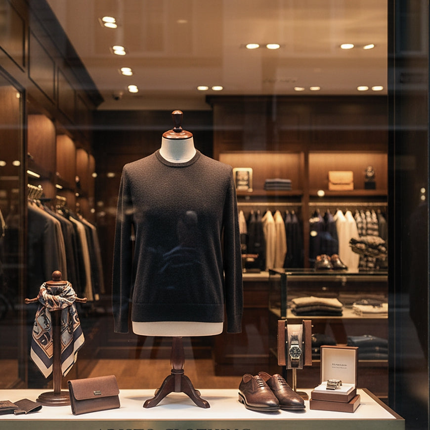 Herrenpullover anthrazit – Rundhals aus 100% Kaschmir