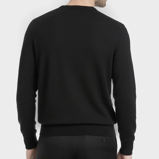 Herrenpullover schwarz – Rundhals aus 100% Kaschmir