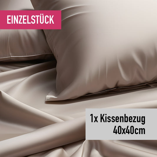 Taie d'oreiller une pièce 40x40cm perle