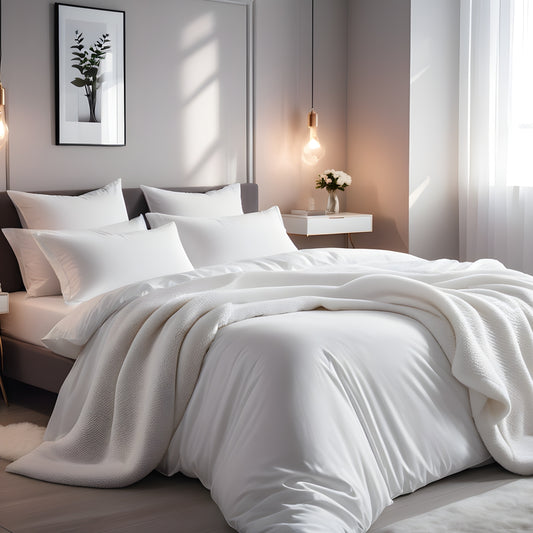 Linge de lit en soie blanc naturel