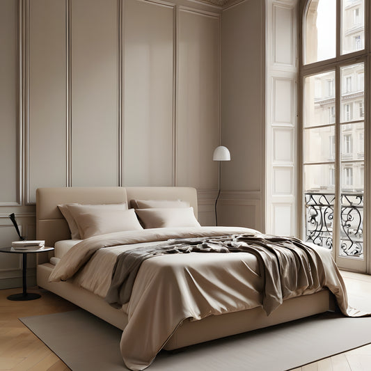 Parure de lit en soie perle