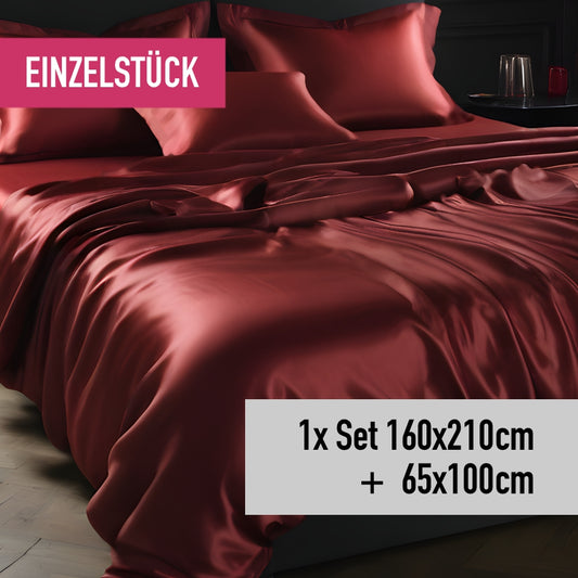 Einzelstück Bettwäsche-Set 160x210cm weinrot