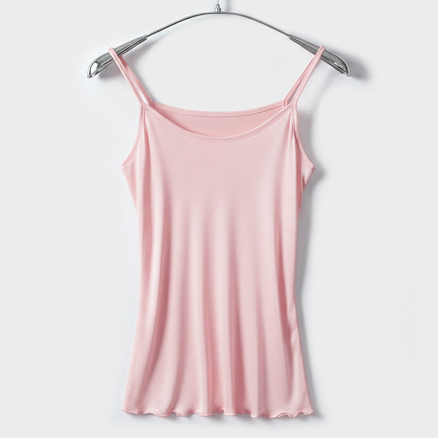 Spaghetti-Top aus Seide + Modal – leichtes Premium Essential