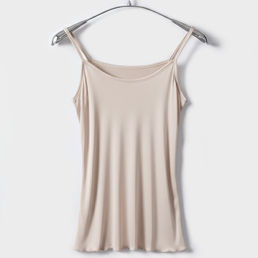 Spaghetti-Top aus Seide + Modal – leichtes Premium Essential