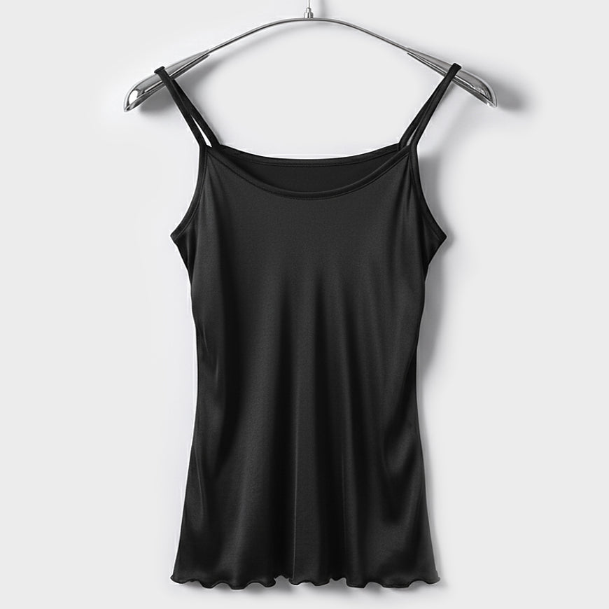 Spaghetti-Top aus Seide + Modal – leichtes Premium Essential