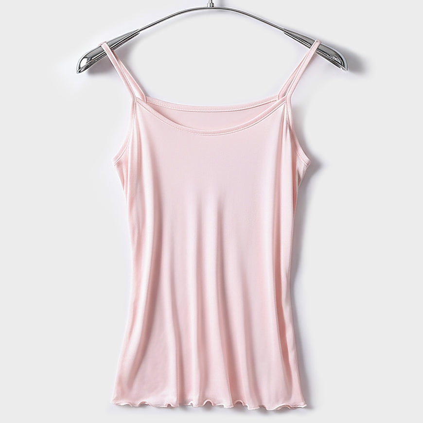 Spaghetti-Top aus Seide + Modal – leichtes Premium Essential