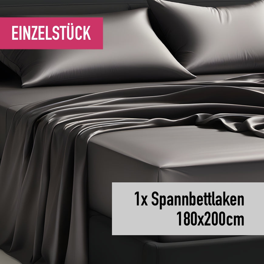 Einzelstück: Spannbettlaken 180x200cm graphit