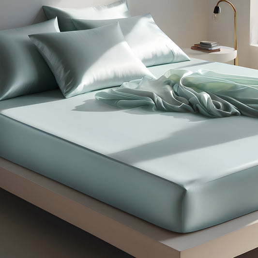 Spannbettlaken Seide seaglass