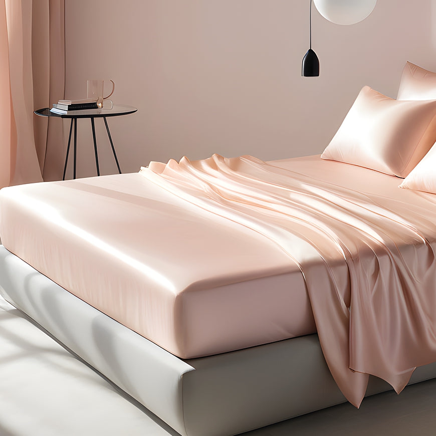 Spannbettlaken Seide blush pink