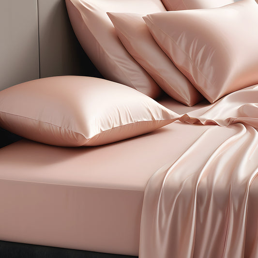 Spannbettlaken Seide blush pink