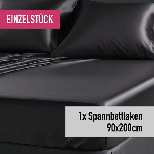 Einzelstück: Spannbettlaken 90x200cm midnight black