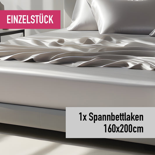Einzelstück: Spannbettlaken 160x200cm silvergrey
