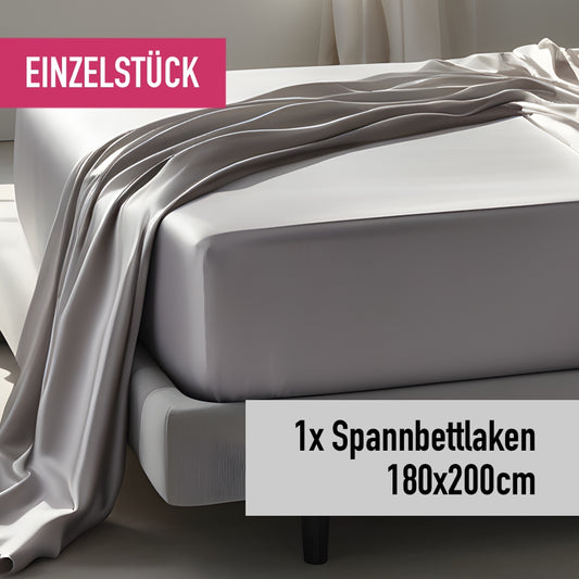 Einzelstück: Spannbettlaken 180x200cm silvergrey