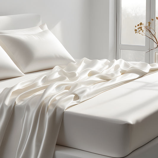 Spannbettlaken Seide naturweiss