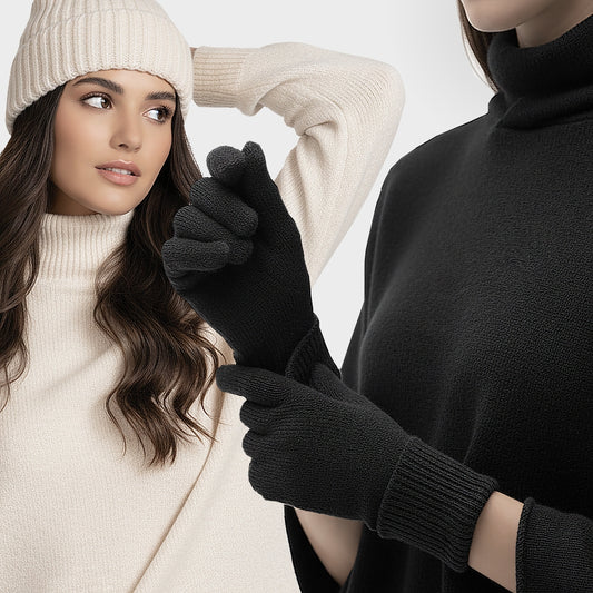 Kaschmir Beanie + Handschuh Set